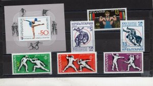 BULGARIA 1986-1987 SPORTS SET OF 6 STAMPS & S/S MNH