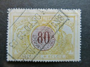 A3P22F173 Belgium Parcel Post and Railway Stamp 1902-14 80c used-