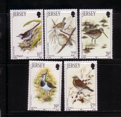 Jersey Sc 582-586 1992  Birds  stamp set mint NH
