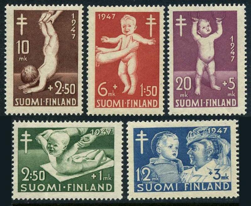 Finland B82-B86,MNH.Michel 341-345. Prevention of tuberculosis,1947.