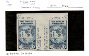 United States Postage Stamp, #768 Mint Gutter Pair, 1935 Byrd Antarctic (AF)