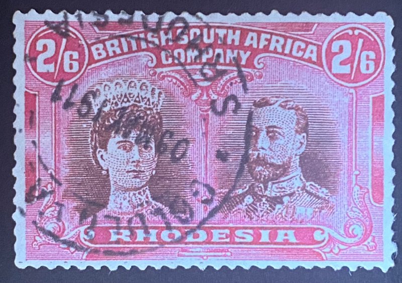 1910 Rhodesia South Africa GB stamp, 2/6 British double headed Cat.sg#161