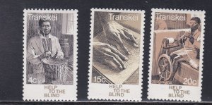 South Africa - Transkei # 38-40, Help the Blind, Mint LH, 1/3 Cat.