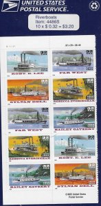 US #3091-3095 32c Riverboatsplate block of 10 (MNH) CV $6.50