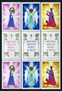 Nevis 118-20 MNH, Christmas Tab Pairs from 1980.