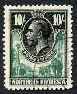Northern Rhodesia SG16 10/- Great Colour Cat 110 pounds 