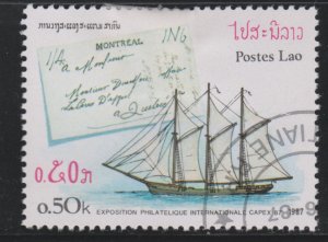 Laos 788 Packet Ships and Slampless Packet Letters 1987