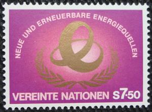 UN Vienna #21 MNH, Single, Energy, SCV $.70 L10