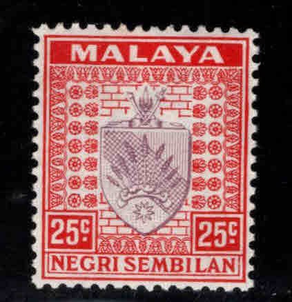 MALAYA Negri Sembilan Scott 29 MH* coat of arms stamp