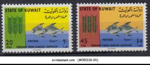 KUWAIT - 1966 FREEDOM FROM HUNGER CAMPAIGN - 2V - MINT NH