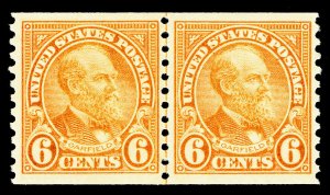 Scott 723 1932 6c Garfield Coil Issue Mint Joint Line Pair F-VF OG NH Cat $82.50