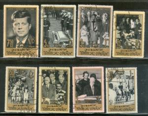 Umm Al Qiwain 1965 John F. Kennedy US President Sc 26-33 Cancelled 8v # 3277