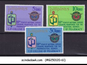 PHILIPPINES - 1972 60 YEARS OF U.P. COLLEGE OF PHARMACY 3V MNH