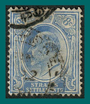 Straits Settlements 1906 King Edward, 8c used  #134,SG158