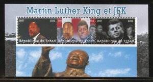 CHAD 2022 MARTIN LUTHER KING AND JFK SOUVENIR SHEET MINT NEVER HINGED