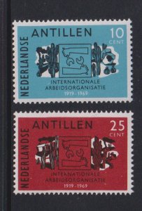 Netherlands Antilles  #319-320 MH 1969 ILO anniversary