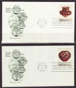 US 1706-1709 Pueblo Pottery 1977 Artmaster S/4 U/A FDC