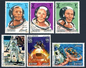 Qatar 190-195, MNH. Michel 397-402. Apollo 11 Moon landing, 1969.