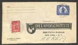 GUATEMALA SCOTT #240 & C143 STAMPS TO UNIVERSAL INSTITUTE NEW YORK COVER 1948