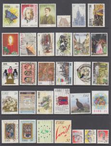 Ireland Sc 612/779 used. 1985-90 issues, 31 better singles, sound, F-VF group.