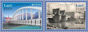 Estonia 2018 Europa CEPT Bridges Tartu set of 2 stamps MNH