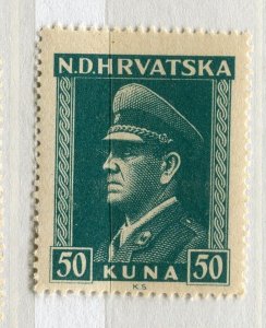 CROATIA; 1943 early Ante Pevelic issue fine MINT MNH unmounted 50k. value
