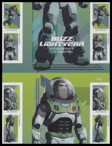 US 5712c Go Beyond Buzz Lightyear imperf NDC cross gutter block 4x2 MNH 2022