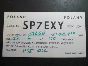 10211 Amateur Radio QSL Card Ostrowiec Swietokrzyski Poland-