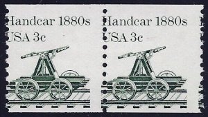 1898 - 3c Misperf Error / EFO Pair Handcar Mint NH (Stkpr1)