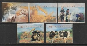 1998 Australia - Sc 1656-60 - MNH VF - 5 single - Farming in Australia