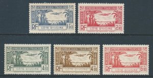 Ivory Coast #C1-5 MH Airmails - Palms, Plane