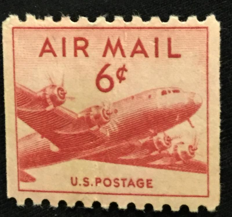 US #C41 *MH* Coil Single Vertical wrinkle DC-4 Skymaster SCV $3.00 L21