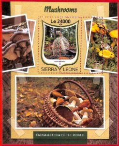 A4635 - SAW LION - MISPERF ERROR, souvenir sheet: 2016, mushrooms-