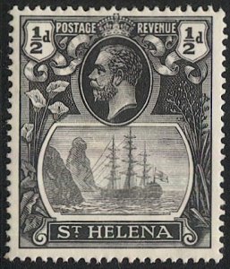 ST HELENA 1922, 1/2d KGV Sc 79  Mint VLH, VF Ship