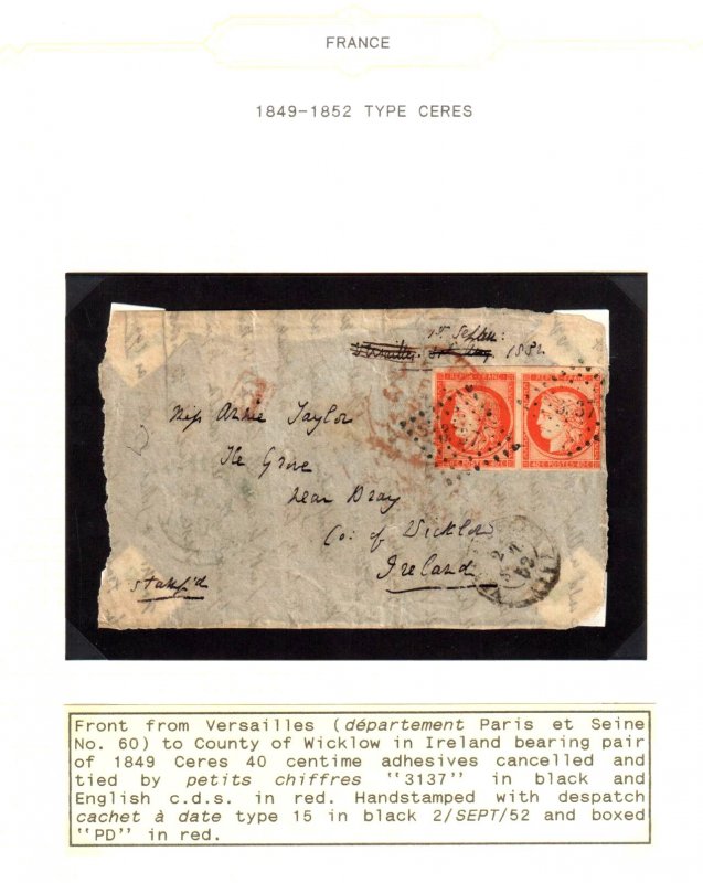 RARE Cover of France (Qtt 6) #1 etc.... ECV $10000.00