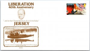 GREAT BRITAIN PREPAID CACHET COVER SURRENDER OF JERSEY CHANNEL ISLANDS 1945-1985