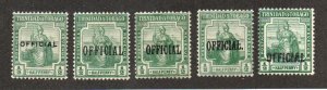 Trinidad & Tobago - SG# O11 - O15  MH (rem)/ MLH      -      Lot 0824229