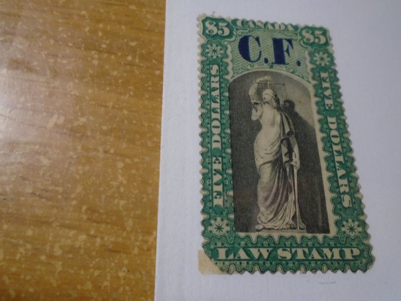 Canada Revenue Stamp  van Dam  #  OL15  MH  lower left corner cut