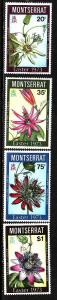 D1-Montserrat-Scott#288-91-Unused NH set-Passionflowers-1973