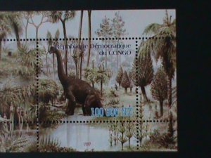 ​CONGO-1997- PREHISTORY ANIMALS  MNH S/S VERY FINE WE SHIP TO WORLDWIDE