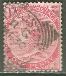 Jamaica; 1885: Sc. # 18a: Rose O/Used Single Stamp