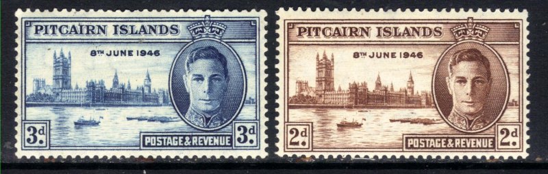 Pitcairn Islands 1946 KGV1 Set of Victory MM SG 9 - 10 ( D1337 ) 