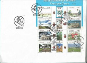 COLOMBIA 2006 VALLE DEL CAUCA DEP. MAPS LANDSCAPES VALLEY FIRST DAY COVER