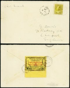 CL13, Scarce Commercial Semi Official Cover to England 