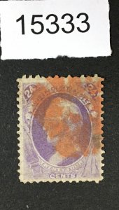 MOMEN: US STAMPS # 153 RED CORK CANCEL USED $240 LOT #15333