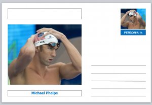Personalities - souvenir postcard (glossy 6x4 card) - Michael Phelps 