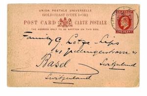 Gold Coast UPU Card *BASEL MISSION FACTORY ACCRA* 1915 {samwells-covers}W559