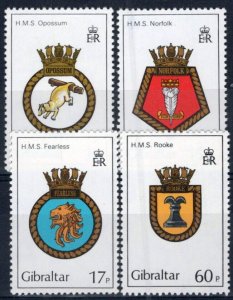 ZAYIX Gibraltar 431-434 MNH Royal Navy Ship Crests Military 042523S92M