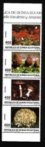 Equatorial Guinea-Scott#224-unused NH strip-Mushrooms-Fun