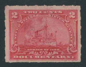 USA R164 - 2 cent Documentary Revenue - VF Used - faint red cancel - creased